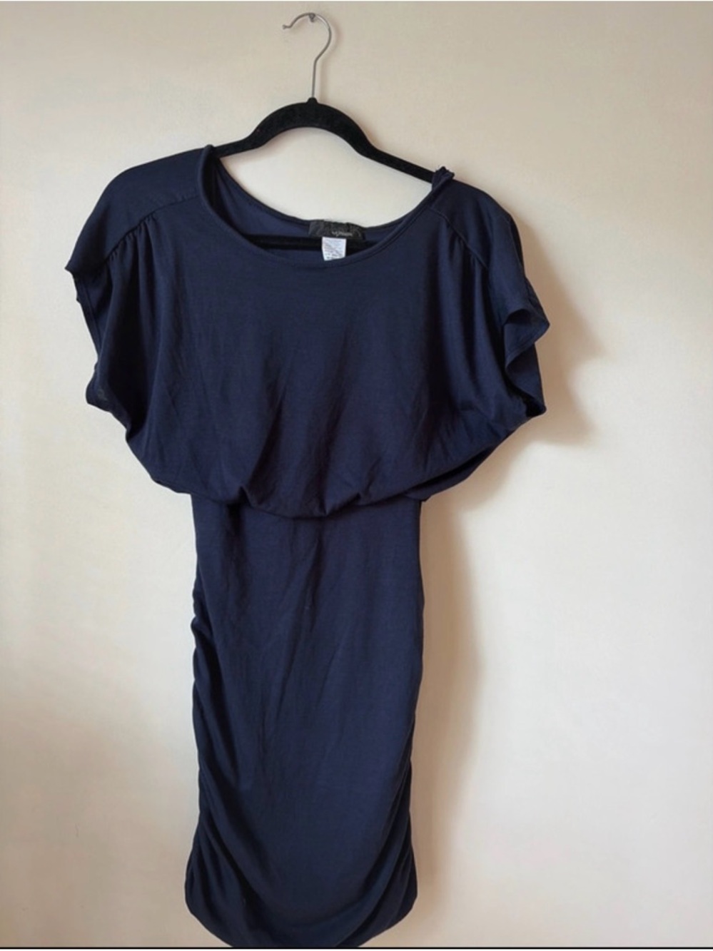Classic Navy Long Sleeve Blouson Dress
